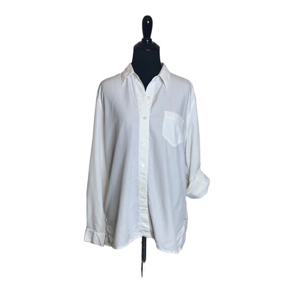 Liz Claiborne white buttoned long sleeves blouse size MP - Picture 8 of 8